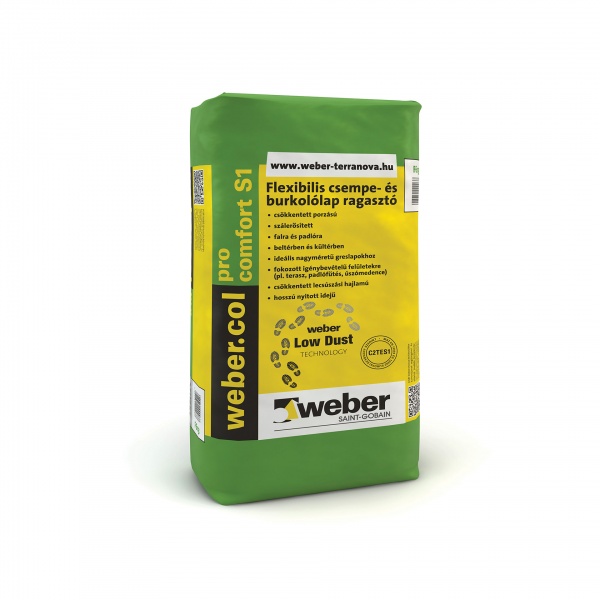 Weber Webercol Pro Comfort S1 C2TES1 burkolólap és csemperagasztó