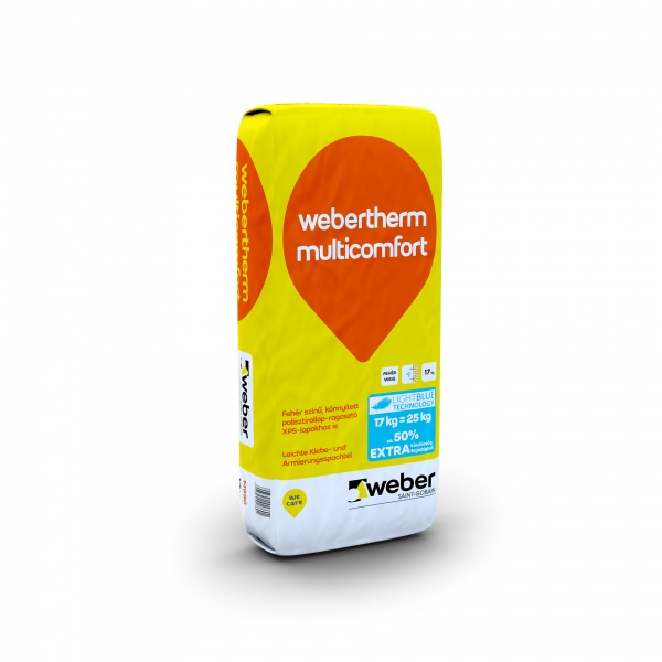 Weber Webertherm Multi Comfort könnyített, fehér színű polisztirol ragasztó - 17kg