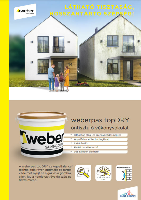 Weber Weberpas Topdry öntisztuló vékonyvakolat
