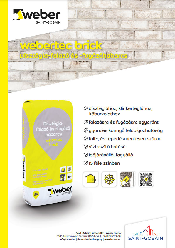 Weber Webertec Brick dísztégla falazó és fugázó